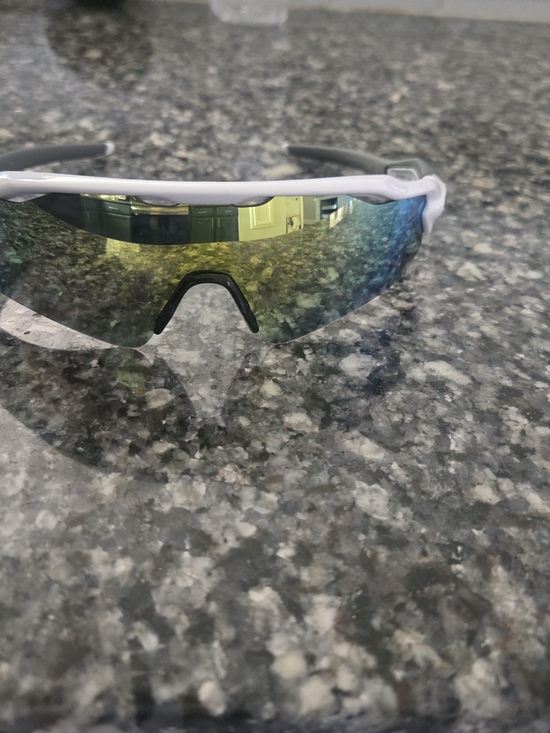 Oakley Sport Shield Sunglasses with Blue-Green Mirrored Lens